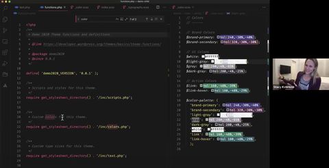 Stacy Kvernmo walks through the WordPress editor palette function code