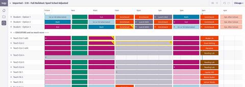 School schedule grid